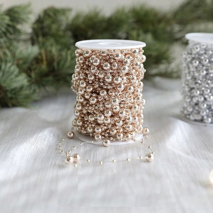 10M/Roll Pearl Chain Merry Christmas Decoration Christmas Tree Pendant for Home Decor Party Supplies New Year 2026 Gift Ornament