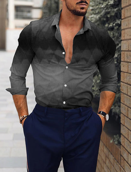 Jesus Business Casual Men's Formal Shirt Button Shirt Long Sleeve Business Daily Autumn Spring Summer 3D Shirt Collar Button