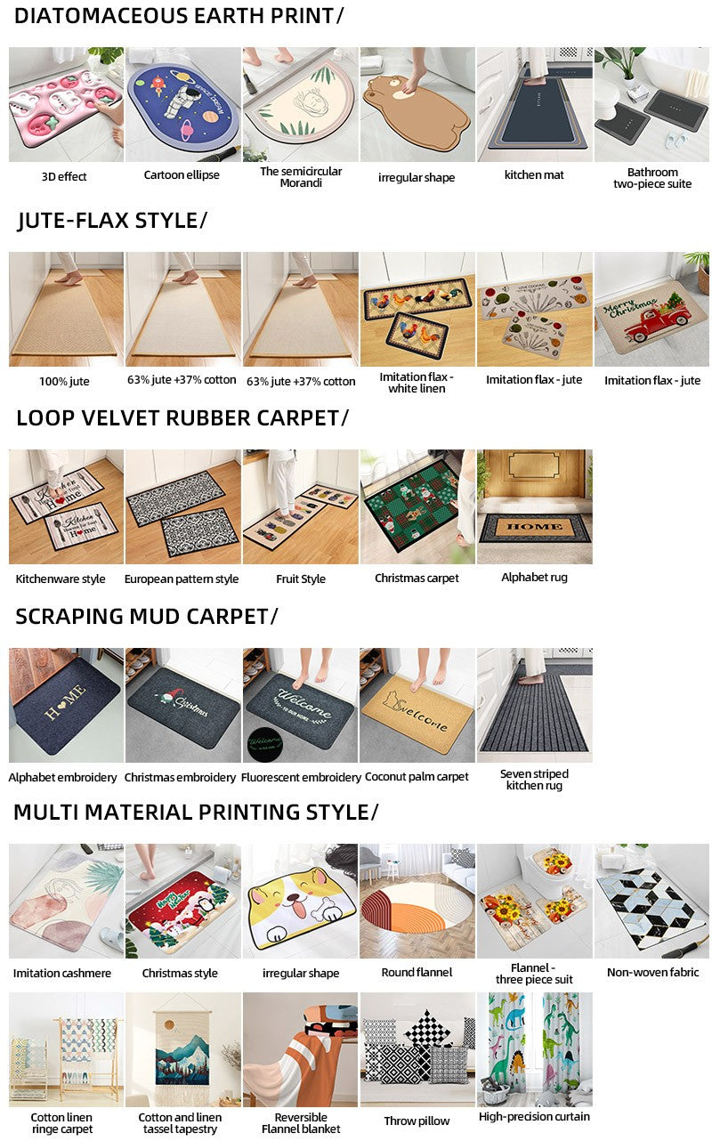 Modern Kitchen Mat Home Entrance Doormat Hallway Bedroom Living Room Decoration Floor Carpet Balcony Bathroom Anti-Slip Long Rug