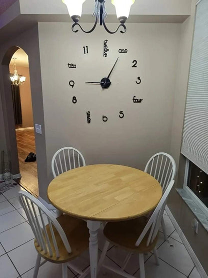 Frameless giant wall clock, modern home decoration,  bedroom, and   for home office. living room decoration