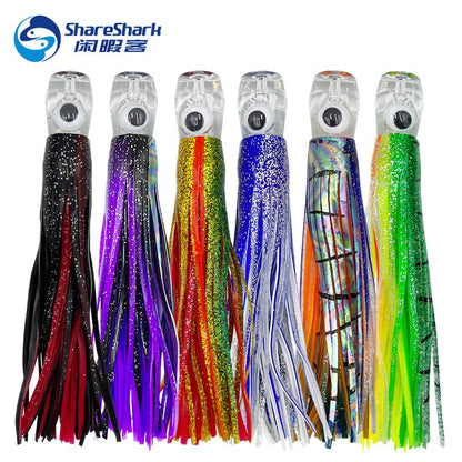 Iscas de saia de trolling de 16cm/25cm para marlin, atum, dourado, pesca em alto mar, polvo macio de acrílico, isca de resina para pesca em alto mar