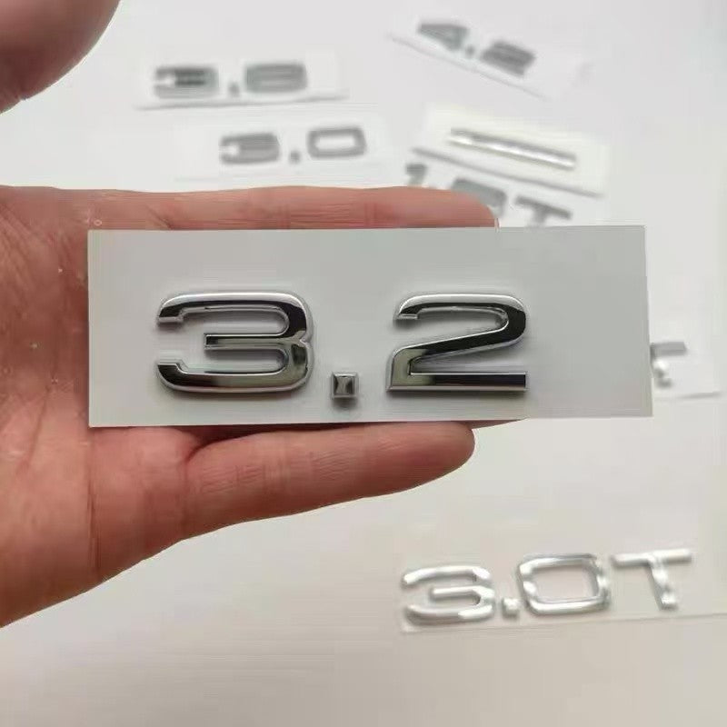 Adesivo de logotipo de carro 3D ABS cromado preto com letras para porta-malas traseiro 3.2 3.6 TDI emblema para Audi 3.2 3.6 TDI acessórios automotivos