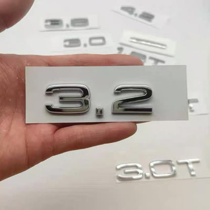Adesivo de logotipo de carro 3D ABS cromado preto com letras para porta-malas traseiro 3.2 3.6 TDI emblema para Audi 3.2 3.6 TDI acessórios automotivos