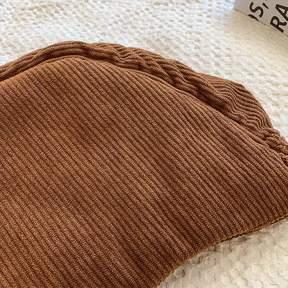 Solid Color Corduroy Women's Hobos Shoulder Bag Retro Casual Female Crossbody Bags Ladies Daily Travel Handbags Messenger Bag