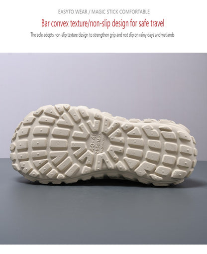 2025 New Men's Waterproof Non-slip Chef Shoes Lightweight Non-slip Wear-resistant Braid Toe Sandals Nurse Shoes