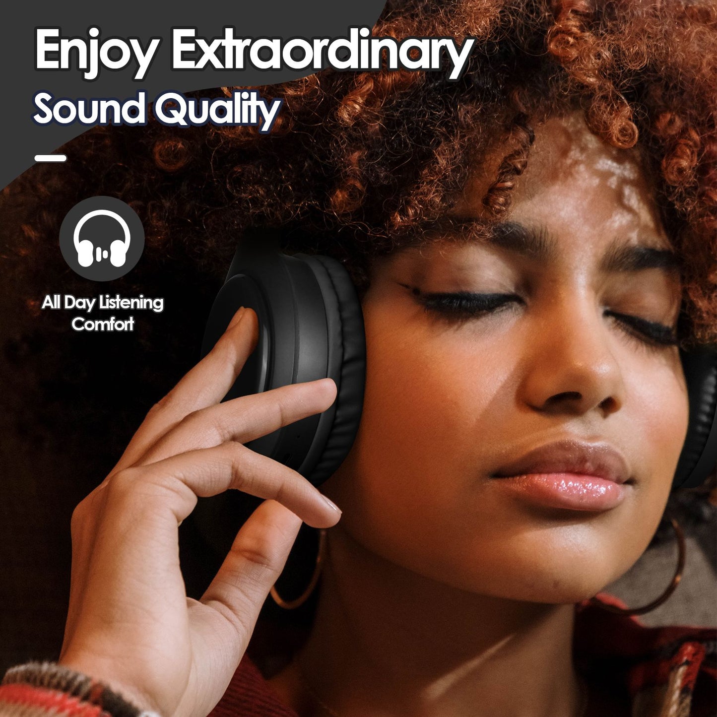 Siindoo Wireless Bluetooth Headphones JH-919 Foldable Stereo Earphones Super Bass Noise Canceling Mic Headset For TV PC Black