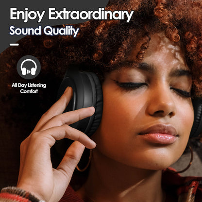 Siindoo Wireless Bluetooth Headphones JH-919 Foldable Stereo Earphones Super Bass Noise Canceling Mic Headset For TV PC Black