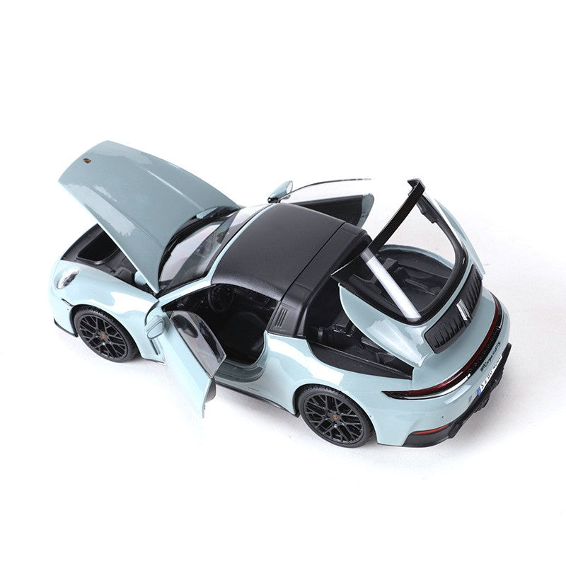 Em estoque Maisto 1:18 Porsche 911 Targa 4 GTS (992.2) com janelas em liga, miniatura Diecast, modelo totalmente aberto, brinquedos personalizados e presentes