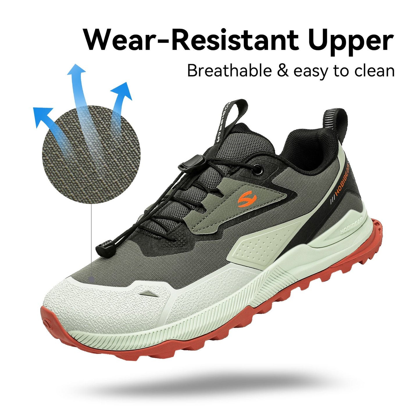 HOBIBEAR Unisex Running Shoes Elastic Band Hiking Sneakers Lightweight Breathable Casual Shoes