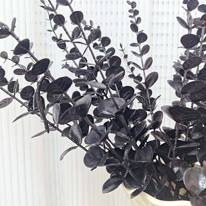 50/10x Black Artificial Eucalyptus Branches Simulation Flowers Stems Halloween Thanksgiving Ornaments DIY Home Table Decoration
