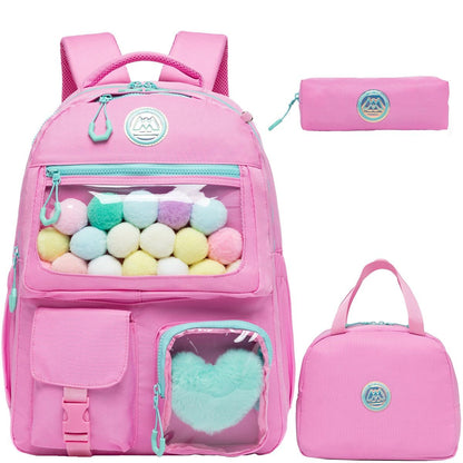 Mochila Meetbelify para Meninas Mochila Estética para Estudantes do Ensino Fundamental Adolescentes Meninas
