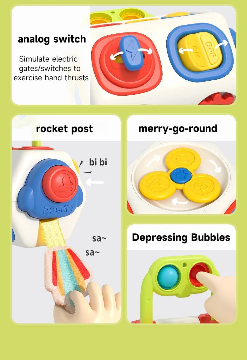Brinquedos Cubo de Atividades Montessori para Crianças Pequenas Brinquedo Sensorial Educativo para Viagem Presente para Crianças