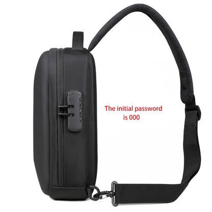 Anti-theft Combination Lock Chest Packs With USB Charging Port Fashion Business Men's Crossbody Bag Travel Storage Shoulder Bag
