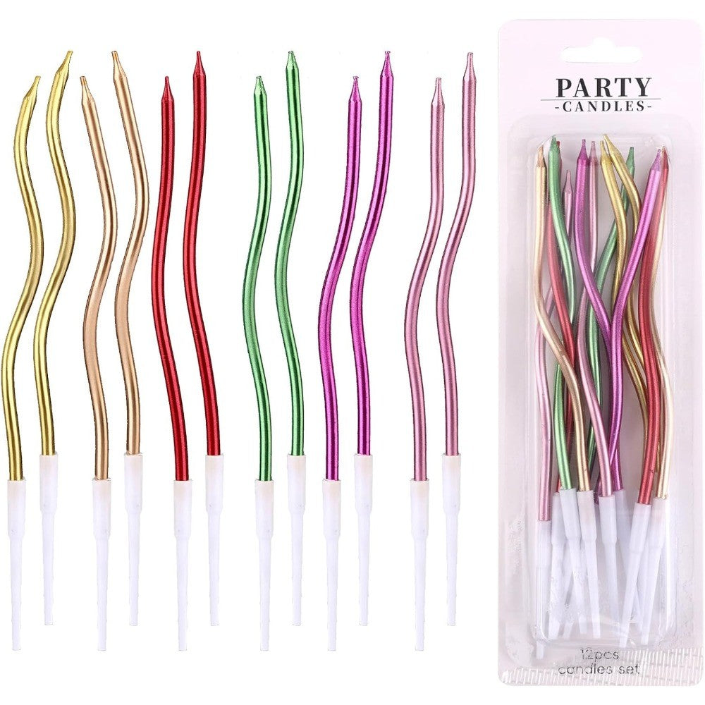 6/12/48pcs Birthday Candles Spiral Cake Candles  Long Thin Cake Candles For Wedding Party And Cake Decoration