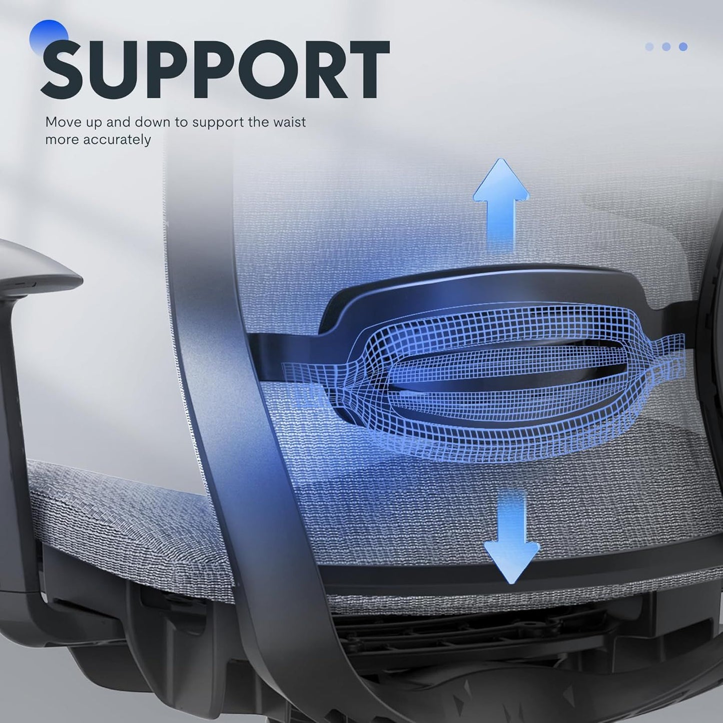 Ergonomic Office Chair, High Back Mesh Swivel Computer Chair, Executive Office Desk Chairs, with Adjustable Lumbar Support