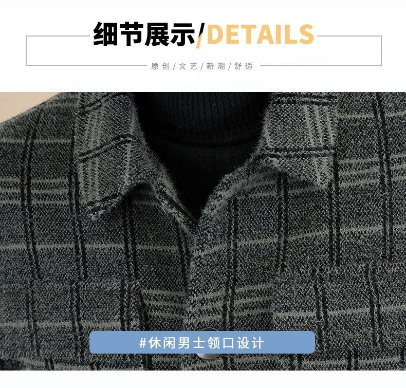 2023 Winter Plaid Woolen Jackets Men Fashion Slim Fit Thickened and Warm Trench Coat Casual Business Streetwear Overcoat M-4XL