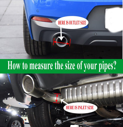 REMUS  Dual Exhaust Tip 3 Inch Inlet 3" outlet 9.5" Long Tail Pipe Double Wall Polished 304 Stainless Steel