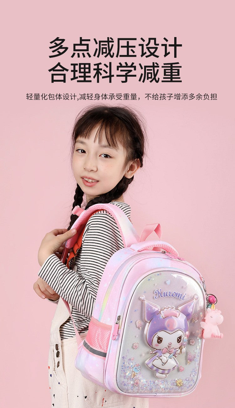 Mochila escolar de unicórnio para estudantes do ensino fundamental, mochila fofa e leve para crianças do 1º ao 5º ano, mochila de grande capacidade