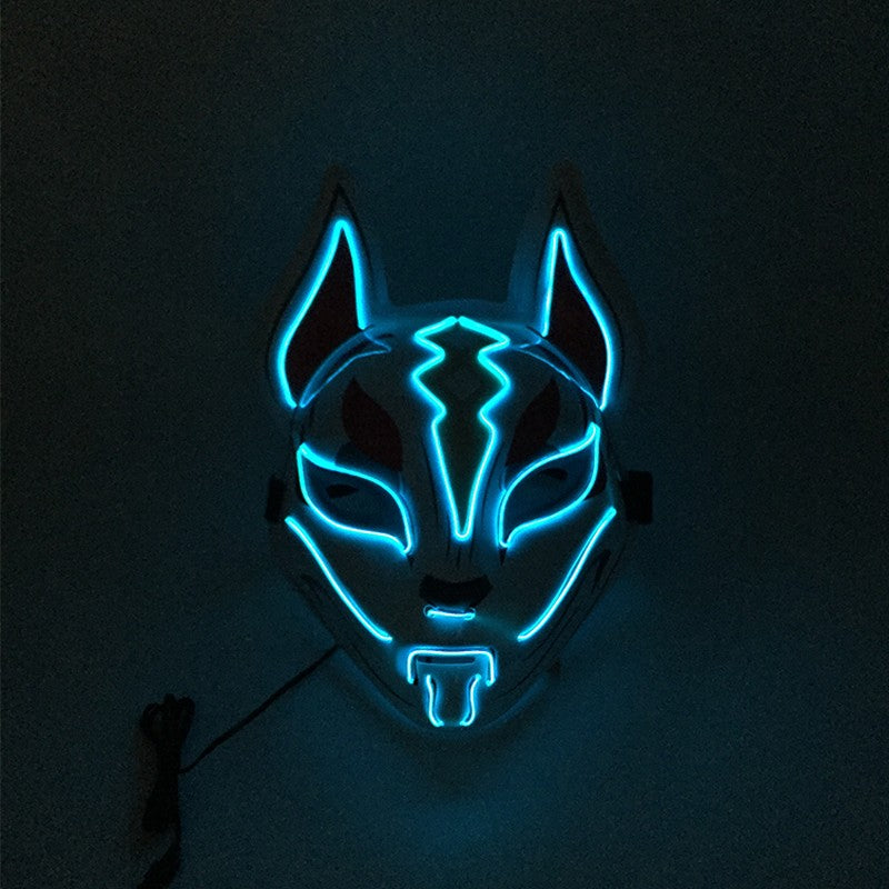 Cool Neon Light up Fox Mask Men Luminous Disguise Masks Glow in the Dark Cosplay Costume Trick or Treat Decoration