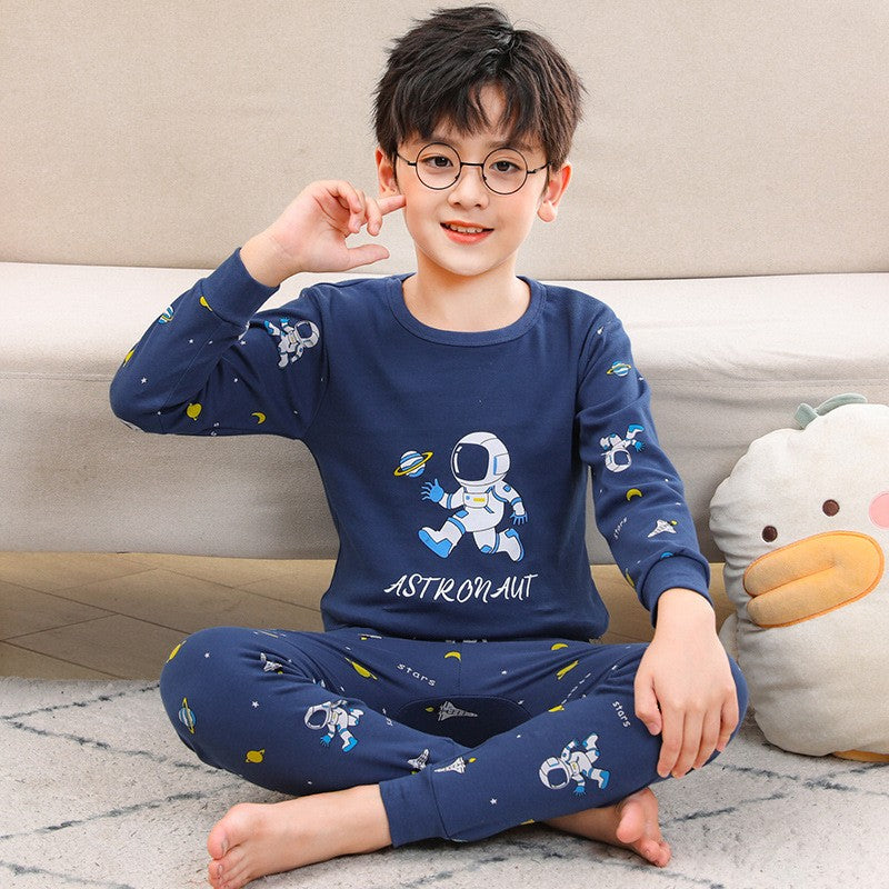 Astronaut Cartoon Boys Pajamas Sets Kids Christmas Pijamas 2pcs Loungewear for 2-14 Years Children's Nightwear Homewear Pyjamas