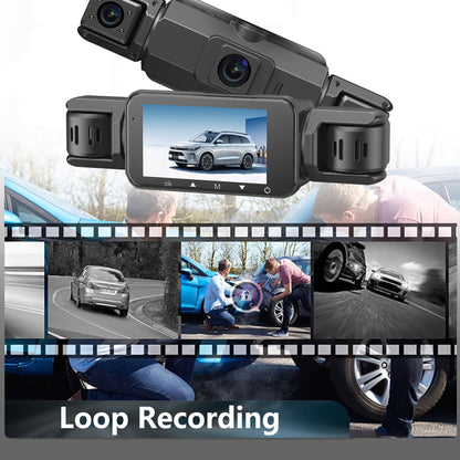 Câmera automotiva (Dashcam) 4 canais Black Box WiFi Câmera de condução FHD 1080P Visão Noturna Gravação em Loop adiciona kit de fiação acessórios automotivos