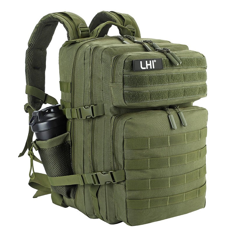 LHI Mochila Tática 45L/35L/25L para Homens e Mulheres, À Prova D'Água, Bolsa de Ginástica para Atletas, Mochila de Viagem para Caminhada ao Ar Livre com Porta-Garrafas