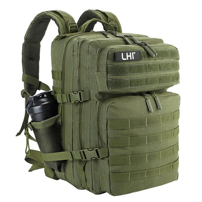 LHI Mochila Tática 45L/35L/25L para Homens e Mulheres, À Prova D'Água, Bolsa de Ginástica para Atletas, Mochila de Viagem para Caminhada ao Ar Livre com Porta-Garrafas