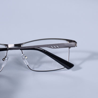Homens Quadrados Metal Armação Grande Leitura Dobradiça de Mola Óculos de Presbiopia Bloqueio de Luz Azul Proteção Ocular Óculos +75+125+175+4