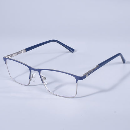 Anti Blue Light Men Reading Glasses Metal Full Frame Business Eyeglasses For Men Square Double Color Reading Eyewear +100+150