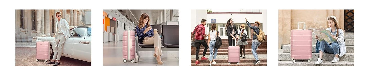 Joyway Travel Luggage Sets, Stylish Carry On Checked Suitcase Set,Sturdy Durable Scratch-resistant,TSA Lock,Spinner Wheels