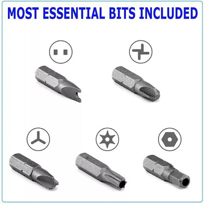 Kit de Bits de Segurança com 33 peças, com Extensor Magnético Torx, Hexagonal, Estrela, Fenda, Tri-Wing Antiviolação