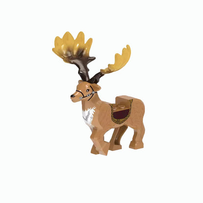 MOC Zoo Animal Building Block Accessories Set  Elephants Camel Deer Medieval Wolves Dinosaur Bricks Tyrannosaurus Model Toy