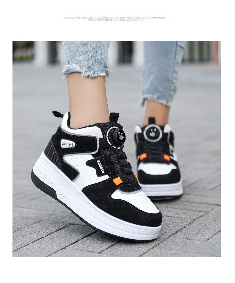 Children Junior Roller Skate Shoes Kids Sneakers with Two Boys Girls Wheels Shoes Running Adult Casual Boys Shoes size 31-42