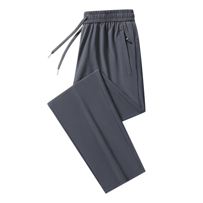 Summer Cool Pants Casual Male Trousers Ice Silk Men's Pants 2025 New Thin  Outdoor Elastic Breathable Straight Leg Sweatpants