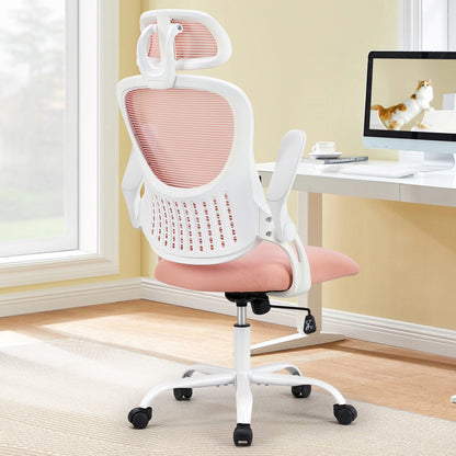 Cadeira de Escritório Ergonômica de Malha JHK com Braços Articulados, Apoio de Cabeça Ajustável e Suporte Lombar Confortável para Escritório Doméstico