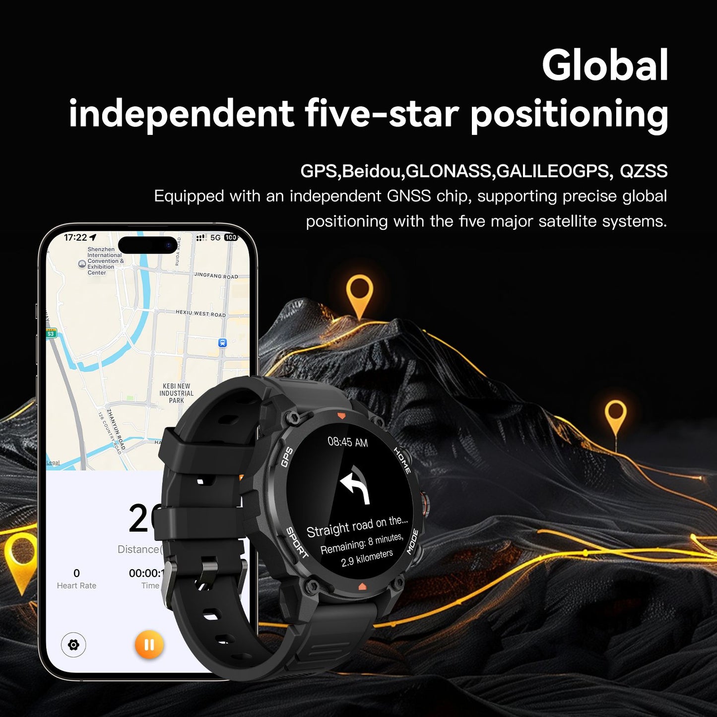 G6/ Trek 1 Smart Watch AMOLED Esportes ao Ar Livre GPS Bússola Frequência Cardíaca À Prova D'Água Chamada Bluetooth 5ATM One Plus Smartwatches Para Homem