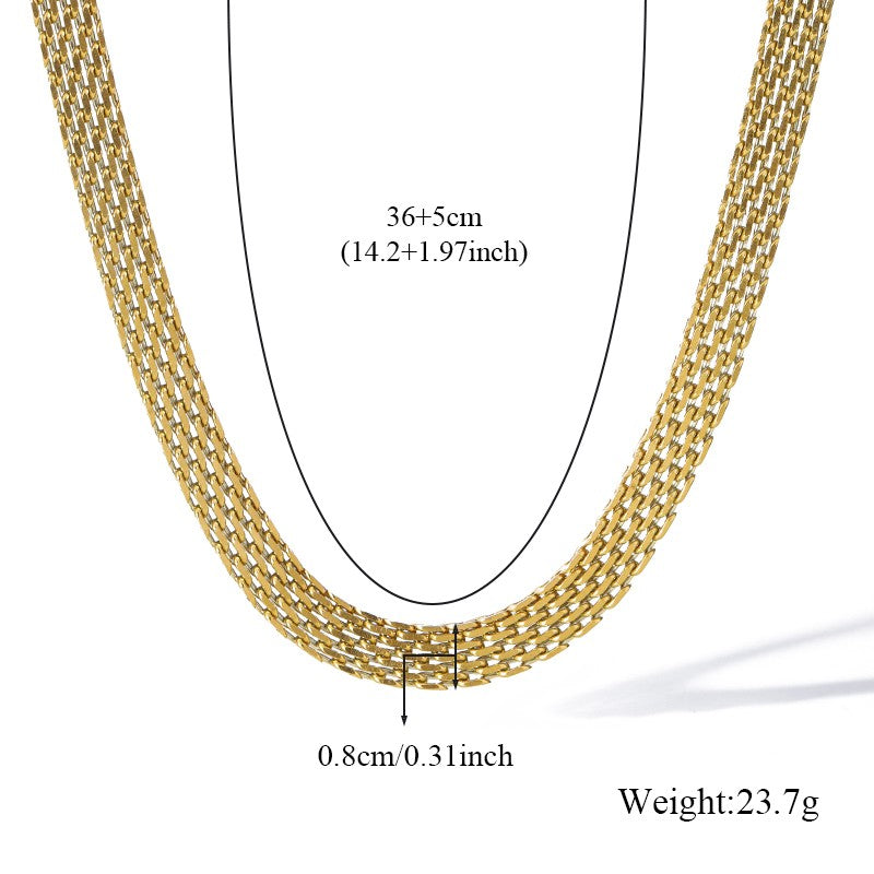 GANEMLY Conjunto de joias à prova d'água de aço inoxidável 316L, colar de corrente larga de metal, pulseiras, conjunto de joias com pingente de corrente dourada, presente
