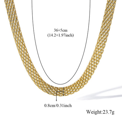 GANEMLY Conjunto de joias à prova d'água de aço inoxidável 316L, colar de corrente larga de metal, pulseiras, conjunto de joias com pingente de corrente dourada, presente