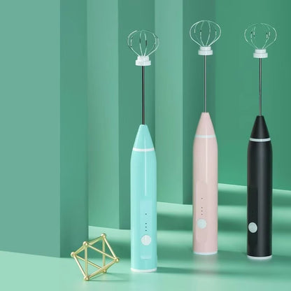 Handheld milk frother, egg beater, electric coffee machine, 3-speed rechargeable jam cake cream machine, kitchen blender