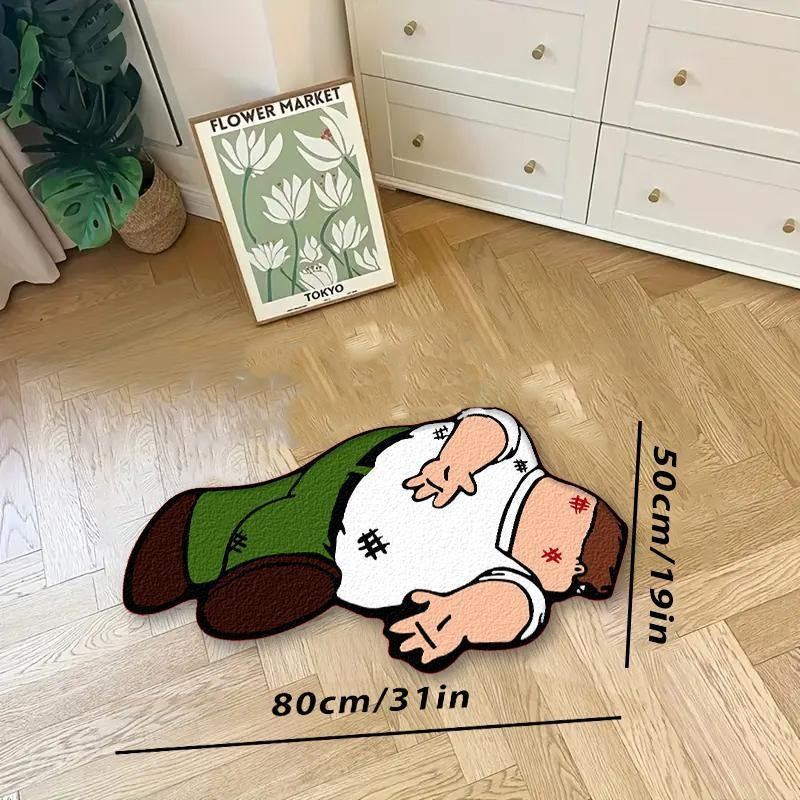 VIKAMA American-Style Cartoon Prone Figure Carpet Creative Living Room Bedroom Ins Style Balcony Leisure Area Versatile Decor