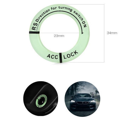 Carro Interruptor de Ignição Noite Luminoso Adesivos Anéis Chave Carro Motocicleta 3D Decalque Decoração Adesivos Fluorescentes Acessórios Automotivos
