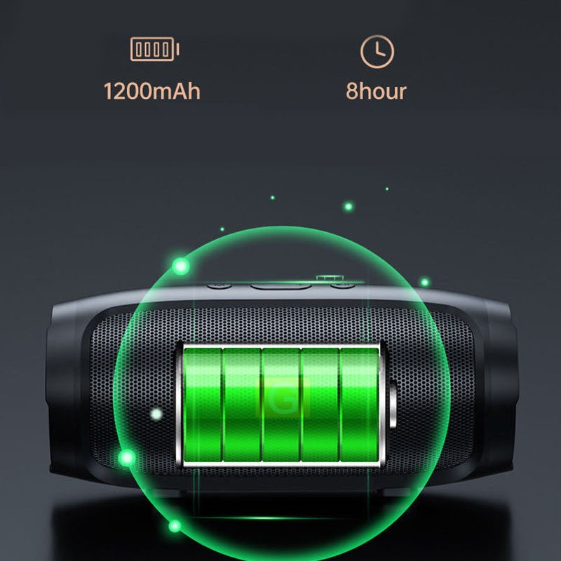 Caixas de som Bluetooth portáteis com subwoofer, estéreo surround, à prova d'água, caixa de som sem fio com rádio FM e cartão TF