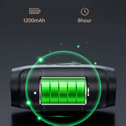 Caixas de som Bluetooth portáteis com subwoofer, estéreo surround, à prova d'água, caixa de som sem fio com rádio FM e cartão TF