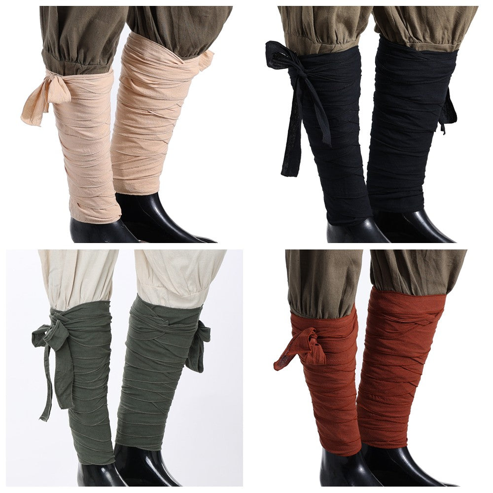 Medieval LARP SCA Viking Putties Leg Wraps With Clasps Vintage Mens Viking Pirate Costumes Cosplay Accessories