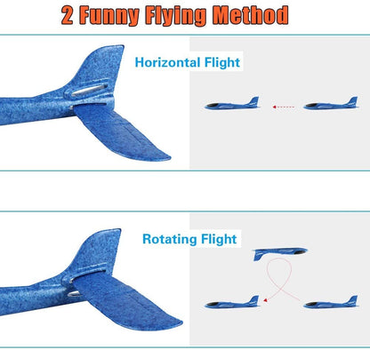 Avião de espuma grande de 36cm x 48cm, planador de avião de arremesso manual, aviões de bolha EPP inerciais, brinquedos de lançamento ao ar livre para crianças e meninos de presente