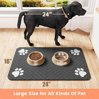 Jogo Americano para Cães e Gatos, Tapete Comedouro, Bebedouro, Alimentação para Cães e Gatos, Tapete de Secagem Rápida, Impermeável, Almofada para Comedouro de Animais de Estimação