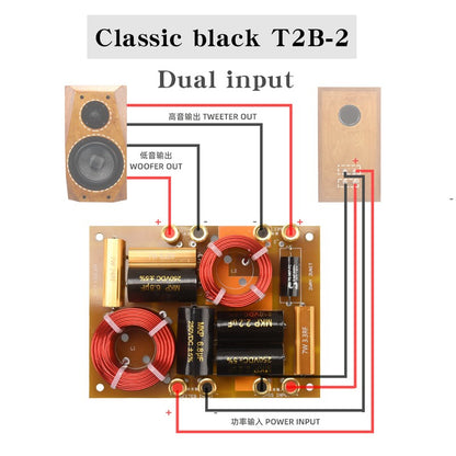 HIFIDIY Hi-Fi 2 VIAS 2 unidades de alto-falante (tweeter + grave) Crossovers divisores de frequência de áudio T2B