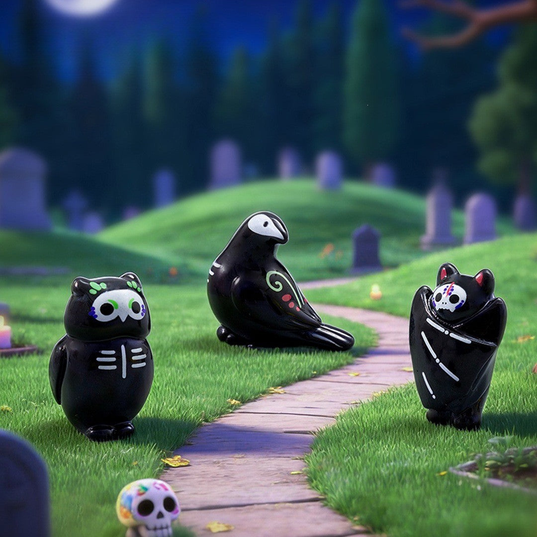 10-100pcs Halloween Mini Funny Ghost Owl Bat Figurine Desktop Decoration DIY Accessories Resin Micro Landscape Home Decorations