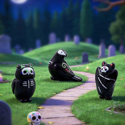 10-100pcs Halloween Mini Funny Ghost Owl Bat Figurine Desktop Decoration DIY Accessories Resin Micro Landscape Home Decorations