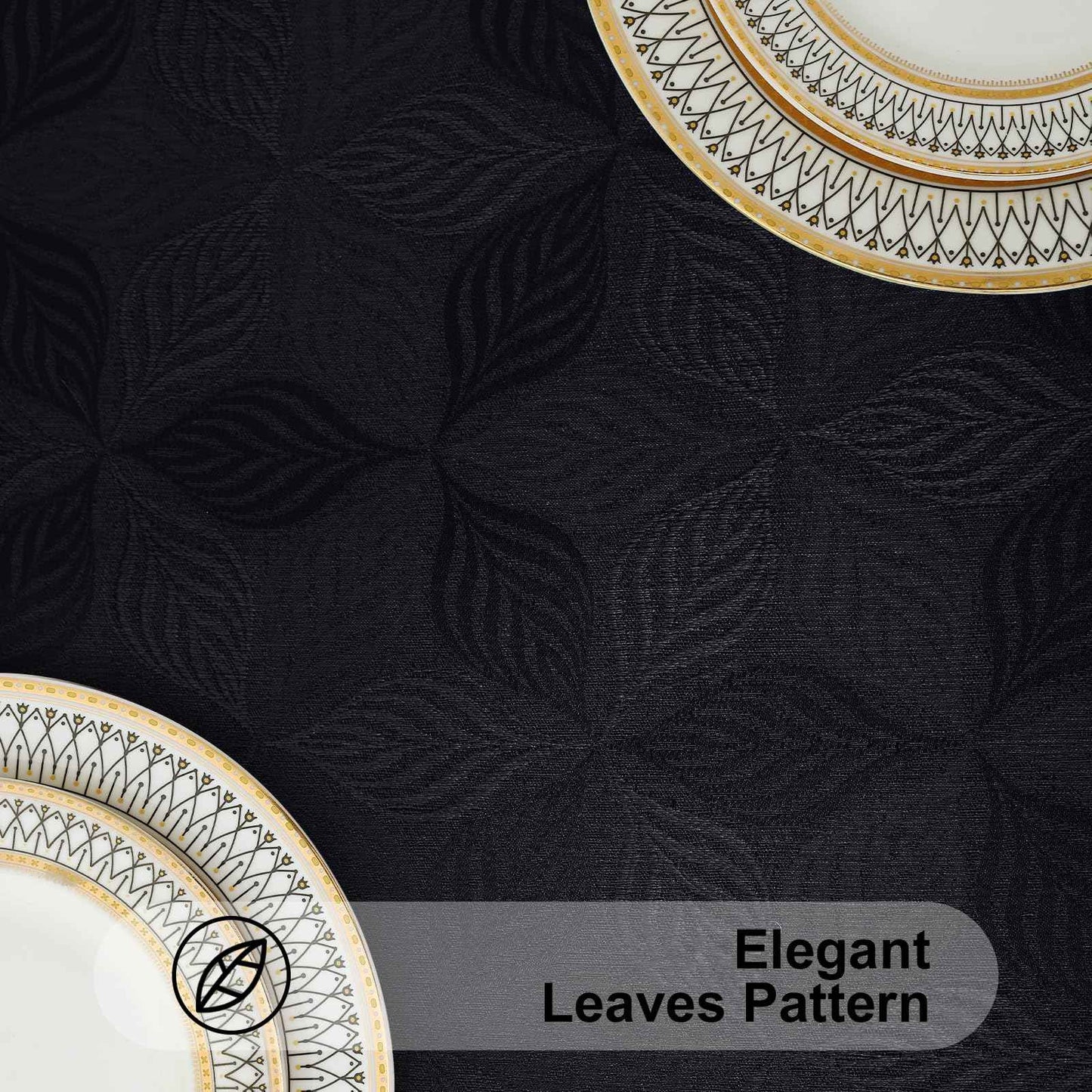 Olanly Rectangle Table Cloth For Home Jacquard Dyeing Tablecloth For Banquet Party Leaf Flower Diagram Polyester Tablecloth Grey